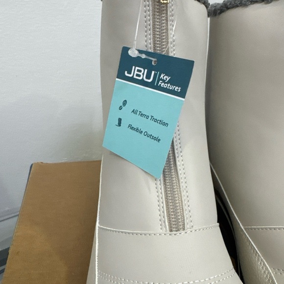 JBU Cream Front-Zip Faux-Fur Lined Ankle Boots - Picture 2 of 8
